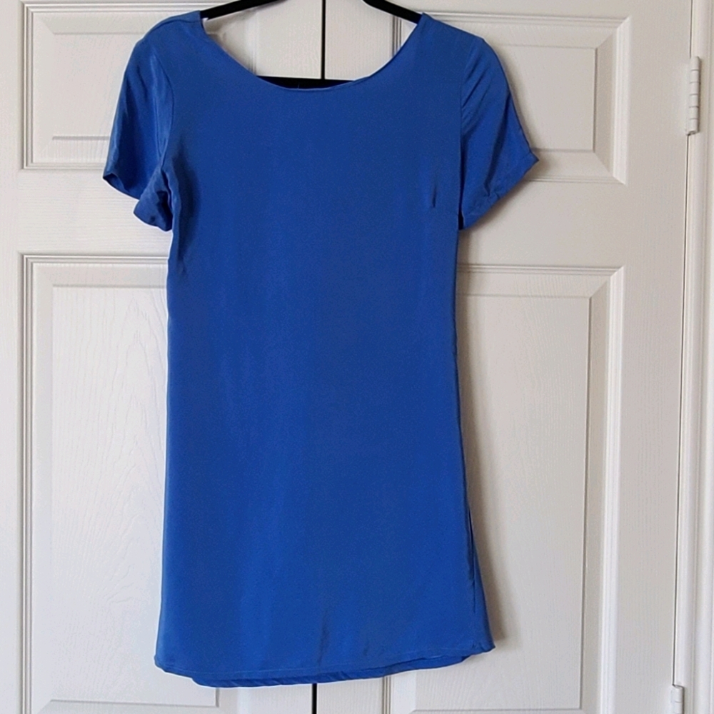 Amanda Uprichard blue silk shift dress